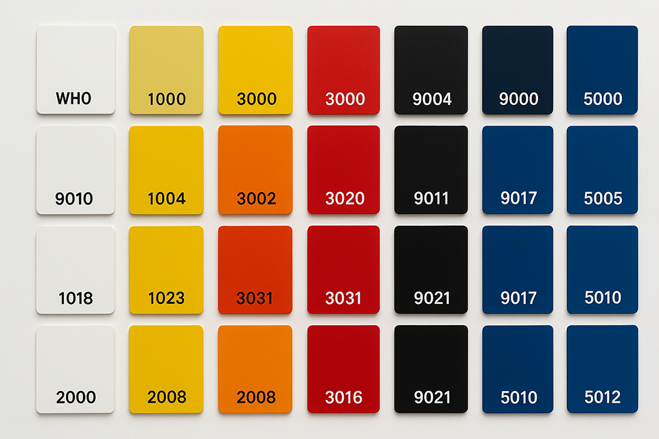 تامین رنگ جدولی در تمامی فام‌های رال