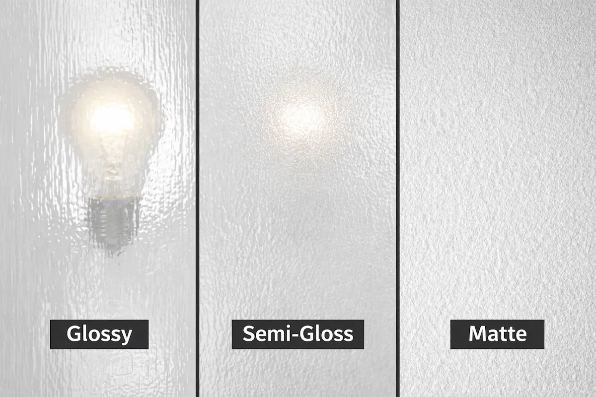 تفاوت ظاهری و انعکاس نور در رنگ روغنی براق، مات و نیمه براق