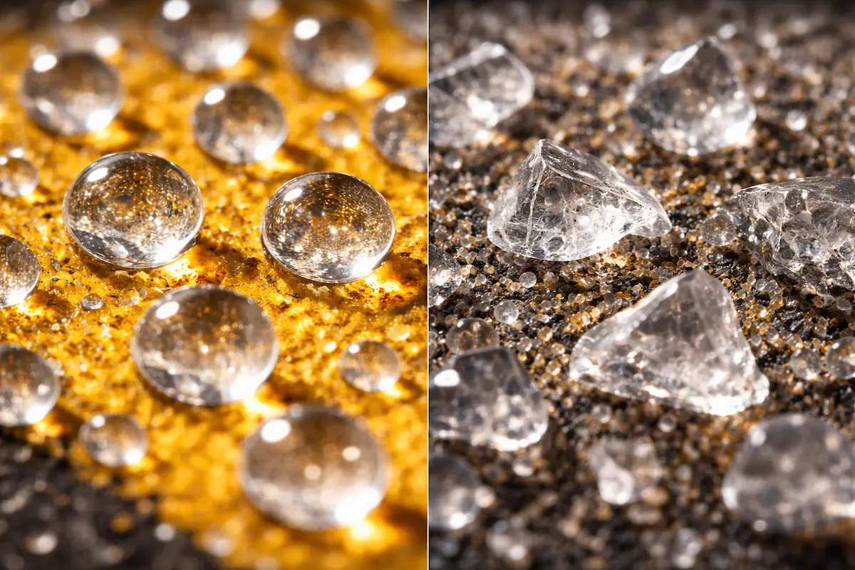 تشخیص استاندارد گلس بید باکیفیت از دانه شیشهای شکسته و نامرغوب