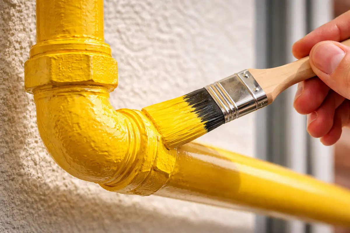 کاربرد رنگ روغنی براق برای محافظت از لوله های گاز و تاسیسات