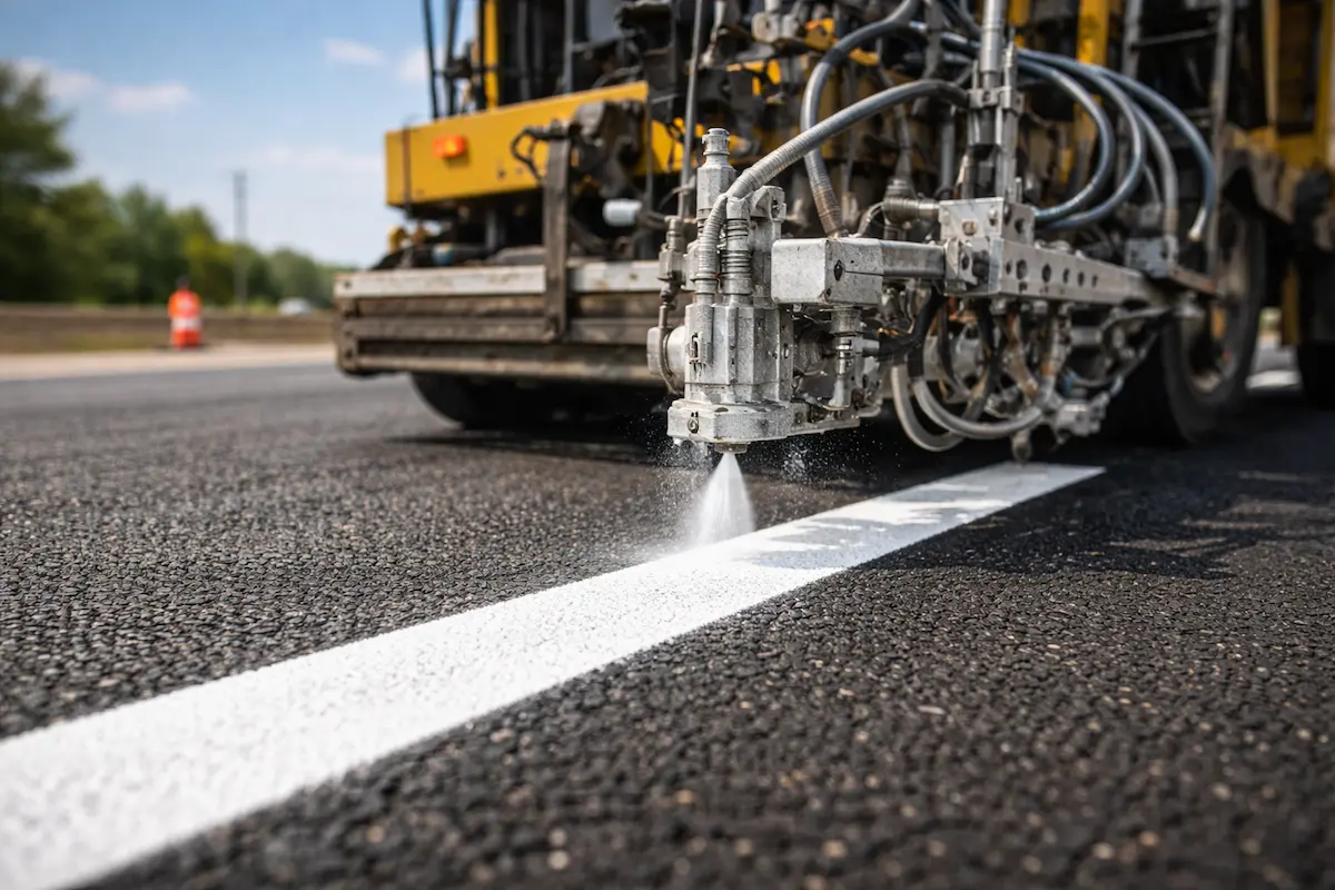  تاثیر روش اجرای ماشینی بر کاهش هزینه و قیمت خط کشی خیابان